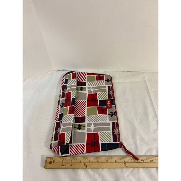 Thirty one zipper insulated pouch checkered Christmas theme 14x9" - Picture 2 of 3